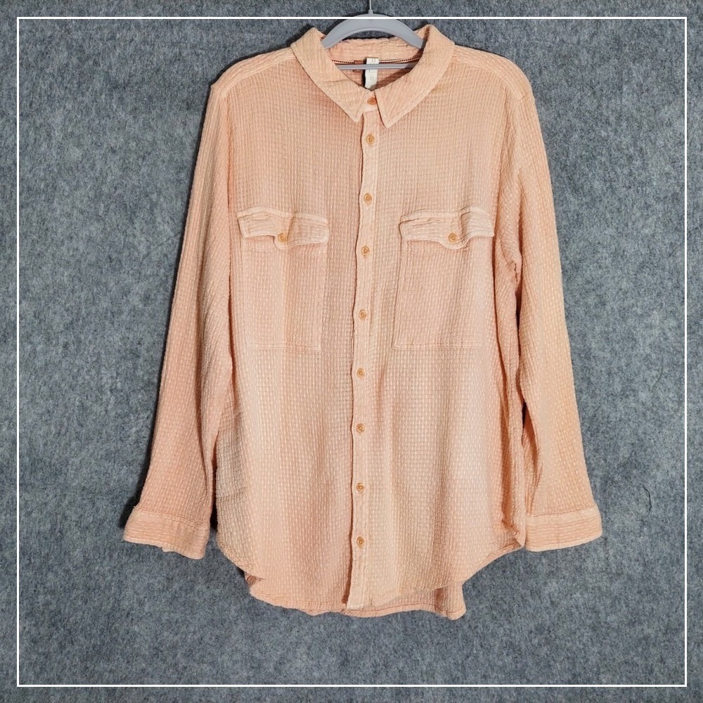 Pilcro And The Letter‎ Press Tunic XL Linen Button Coastal Waffle Knit Beach